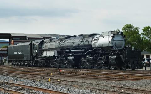 Union Pacific 4012,世界上最大的蒸汽机车之一4k超高清壁纸和背景图像