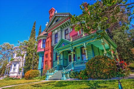 色彩缤纷的房子在加州4k超高清壁纸和背景图像