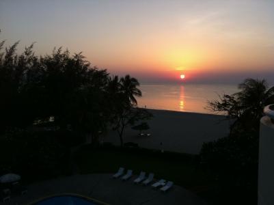 在查家手段，泰国海岸的日落