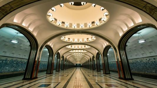 在莫斯科的地铁站