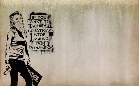 涂鸦，别问许可，Banksy