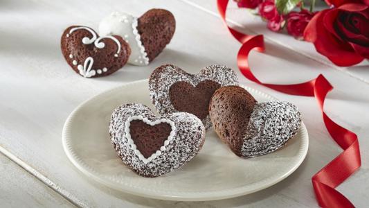 心的形式的巧克力饼干