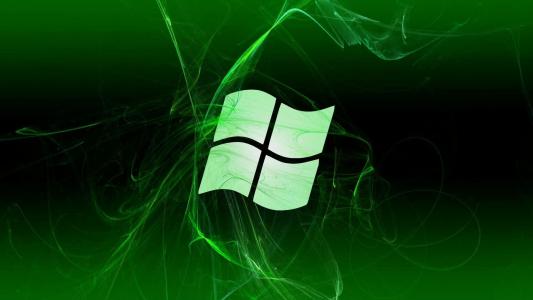 Windows标志，绿色背景