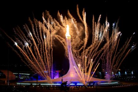 索契奥运会开幕奥运圣火点燃