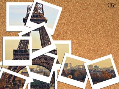 艾菲尔铁塔在几张照片中的图像