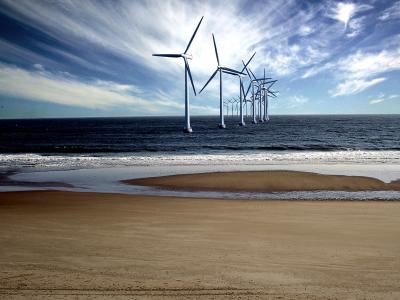 海上的风力涡轮机