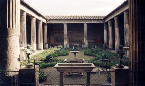 在意大利庞贝城的房子的庭院