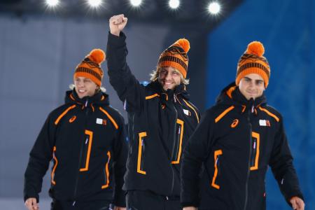 荷兰滑冰运动员Jan Smekekens在奥运会在索契