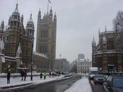 在伦敦市中心的雪