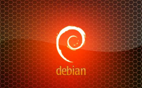 Debian OS，蜂窝背景