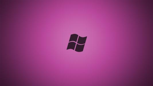 灰色微软标志，紫色的背景