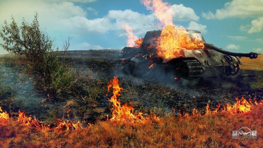 燃烧JagdTiger从游戏坦克世界