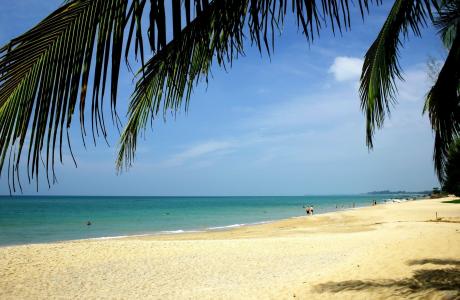 在苏梅岛，泰国的金色海滩