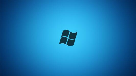 灰色微软标志，蓝色背景