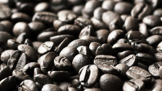 黑白照片的咖啡豆