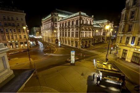 奥地利维也纳市的夜灯