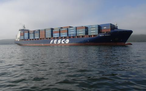 Fesco船运载的容器