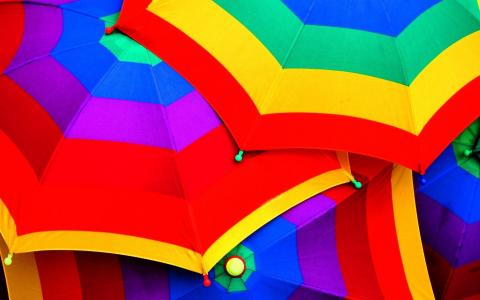 明亮的虹彩伞着色