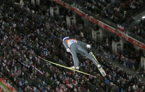 在索契奥运会看台上跳板的跳板