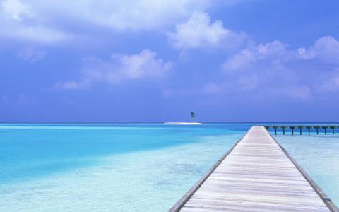 马尔代夫的蓝色水