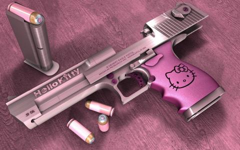粉红色的Hello Kitty枪