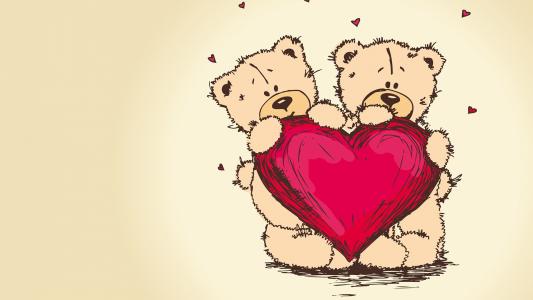 二月十四日情人节的两只熊