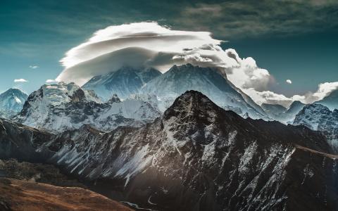 雪，景观，喜马拉雅山的山脉