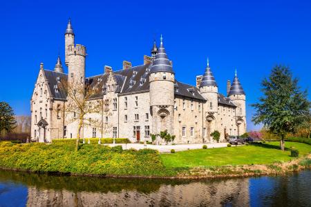 出生在比利时的池塘附近的城堡