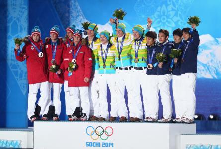 金牌得主德国滑雪运动员Marinus Kraus在奥运会在索契