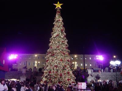 美丽的圣诞树在市中心