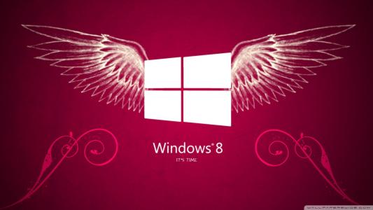 带有翅膀的Windows 8大红色标志