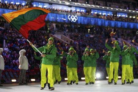 立陶宛队在奥运会开幕式在索契