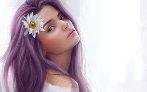 美丽的紫色头发