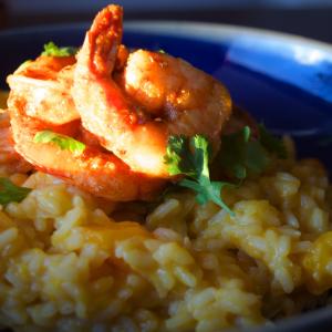 南瓜烩饭用印第安虾